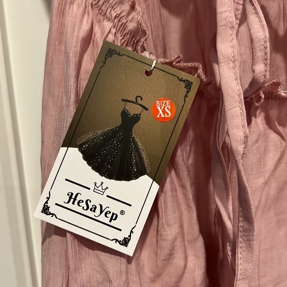 Amazon Backless Maxi Dress Spaghetti Strap Sleeveless Tiered Swing Dress Pink XS - Picture 4 of 5